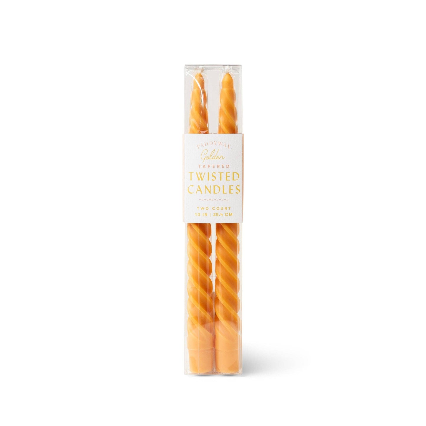 Paddywax Twisted Taper Candles - Golden (Pack of 2)