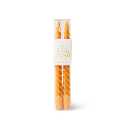 Paddywax Twisted Taper Candles - Golden (Pack of 2)