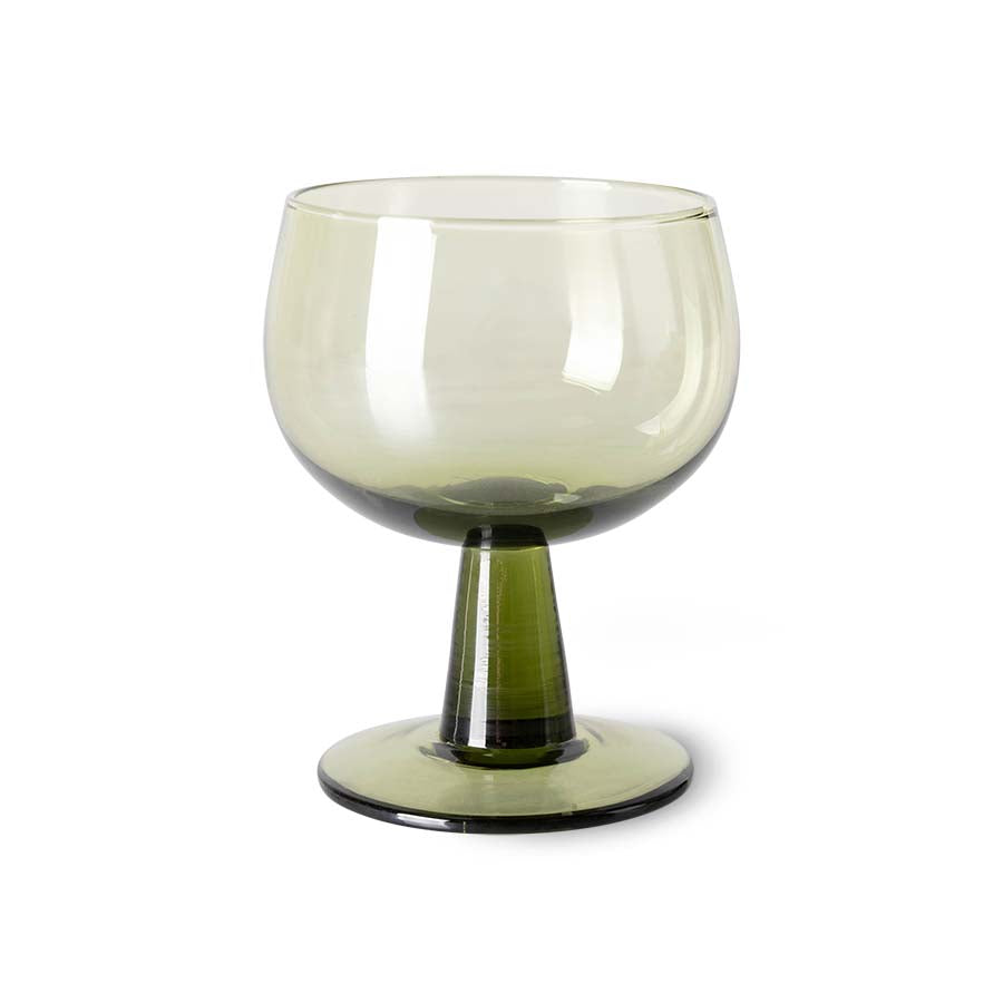 The emeralds: wine glass low in Olive Green (Set of 4)