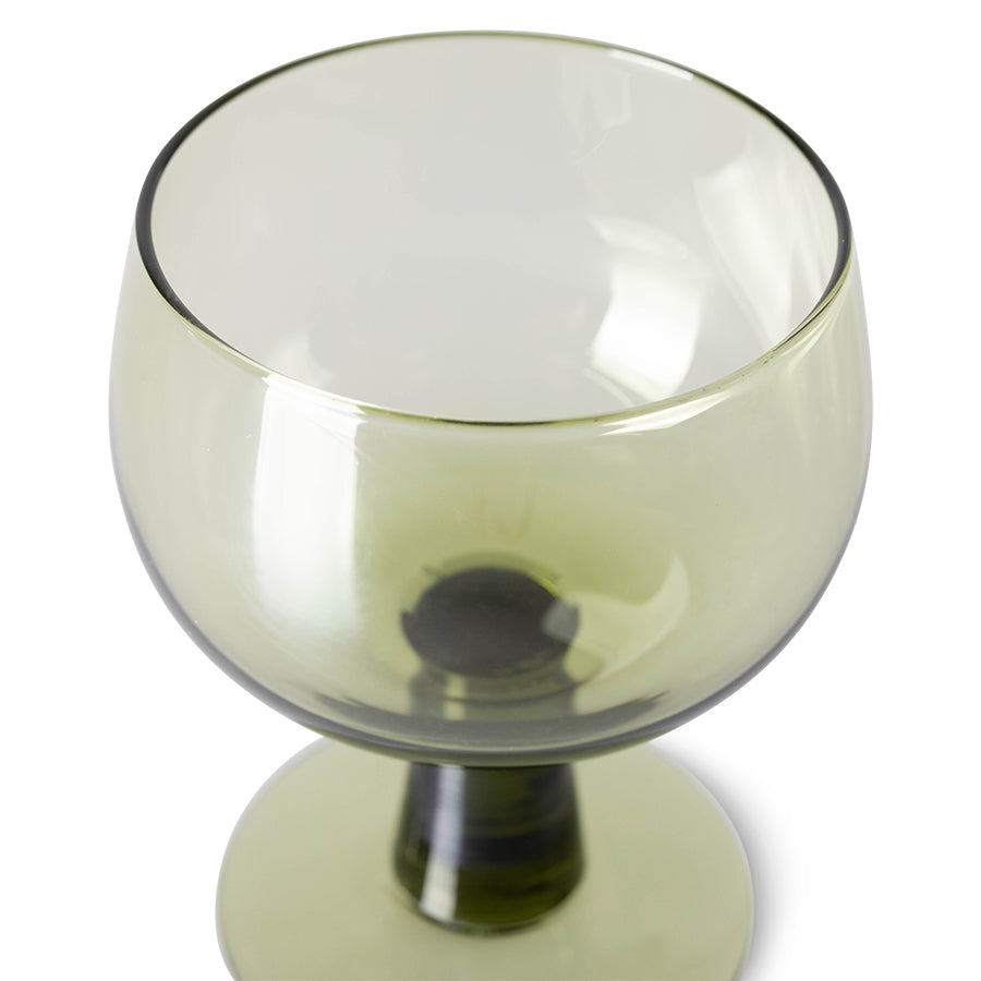The emeralds: wine glass low in Olive Green (Set of 4)