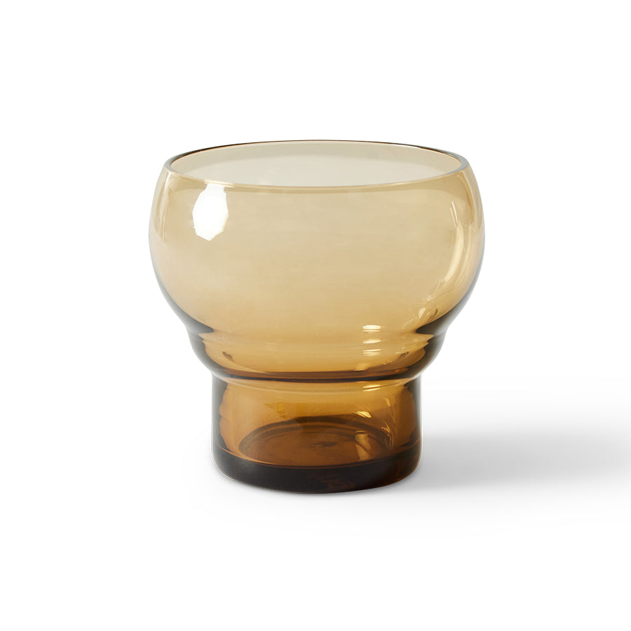 70s glassware: bulb glasses in Amber (Set of 4)