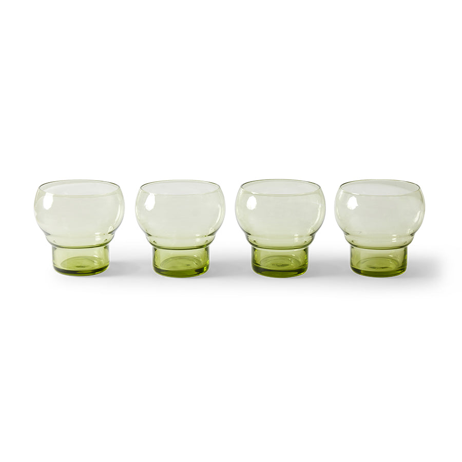 70s glassware: bulb glasses in Mint Green (Set of 4)
