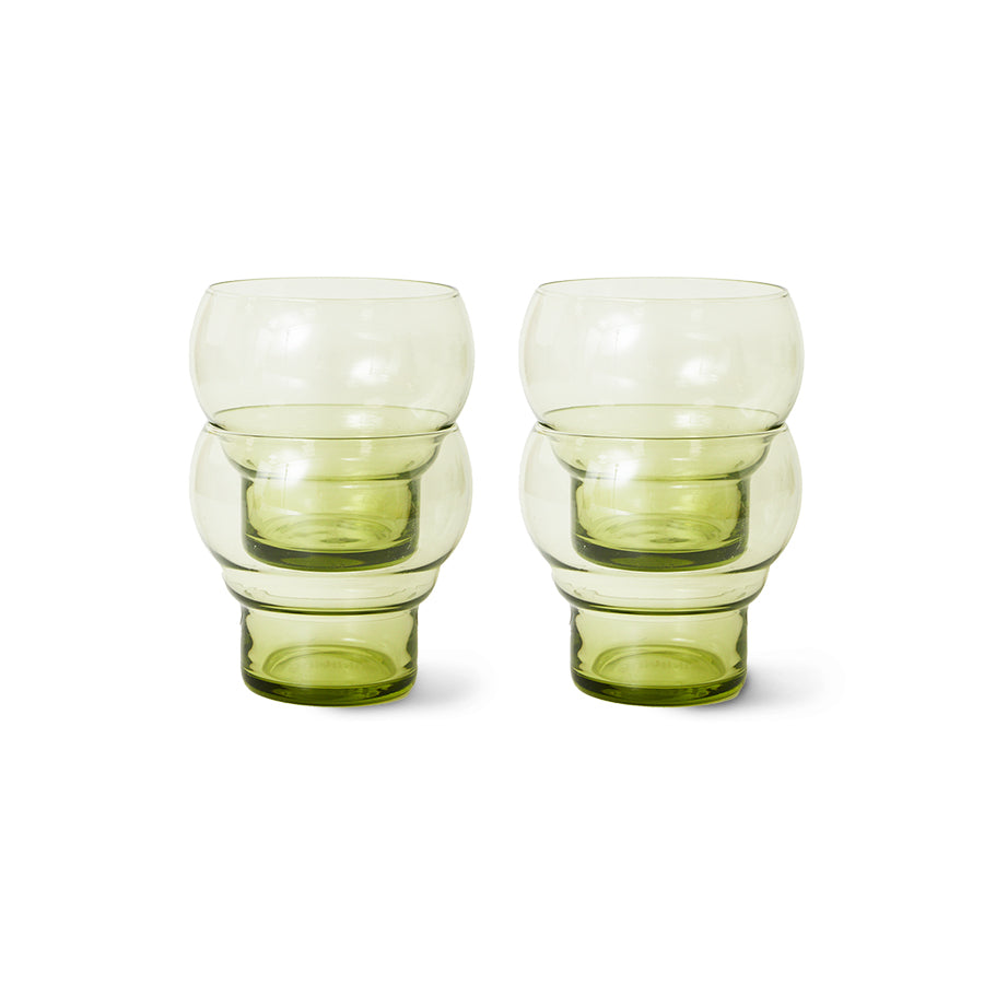 70s glassware: bulb glasses in Mint Green (Set of 4)
