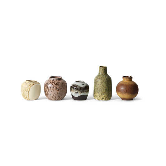 70s ceramics: small vases (Pursuit) Set of 5