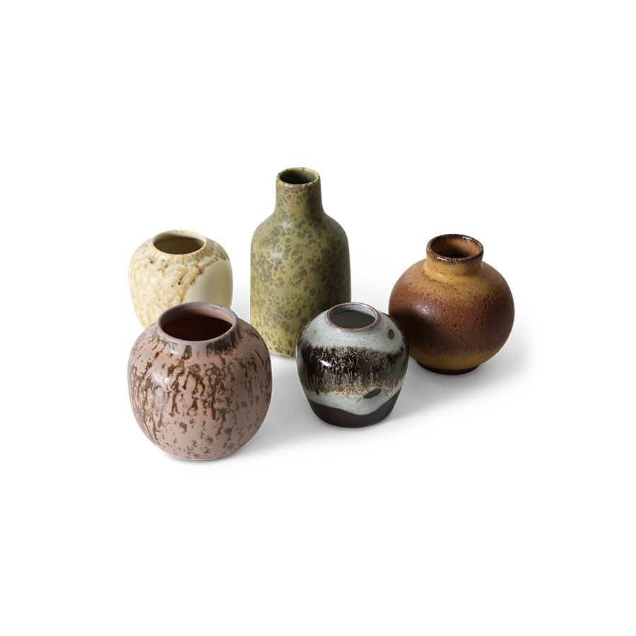 70s ceramics: small vases (Pursuit) Set of 5