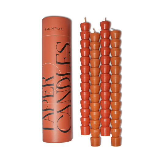 Paddywax Taper Candle Set - Red & Terracotta (Pack Of 4)
