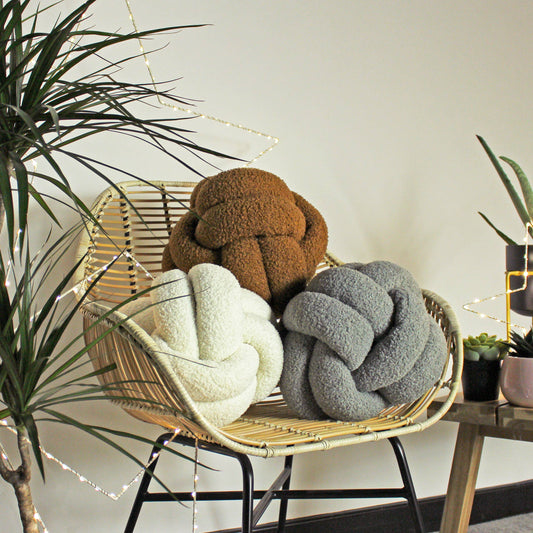 Boucle Knot Fleece Cushion D30