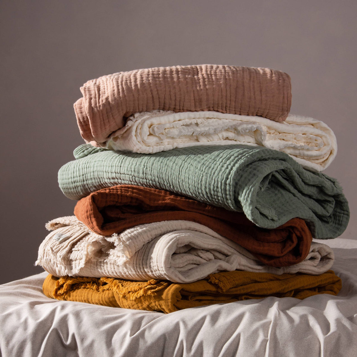 Lark Muslin Cotton Oversized Throw Cumin: Cumin / 240 x 260cm