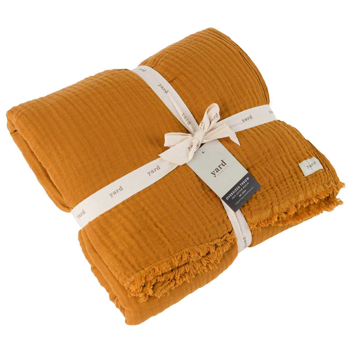 Lark Muslin Cotton Oversized Throw Cumin: Cumin / 240 x 260cm