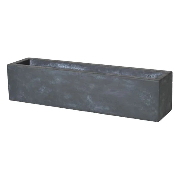 Dark Grey Oblong Concrete Planter