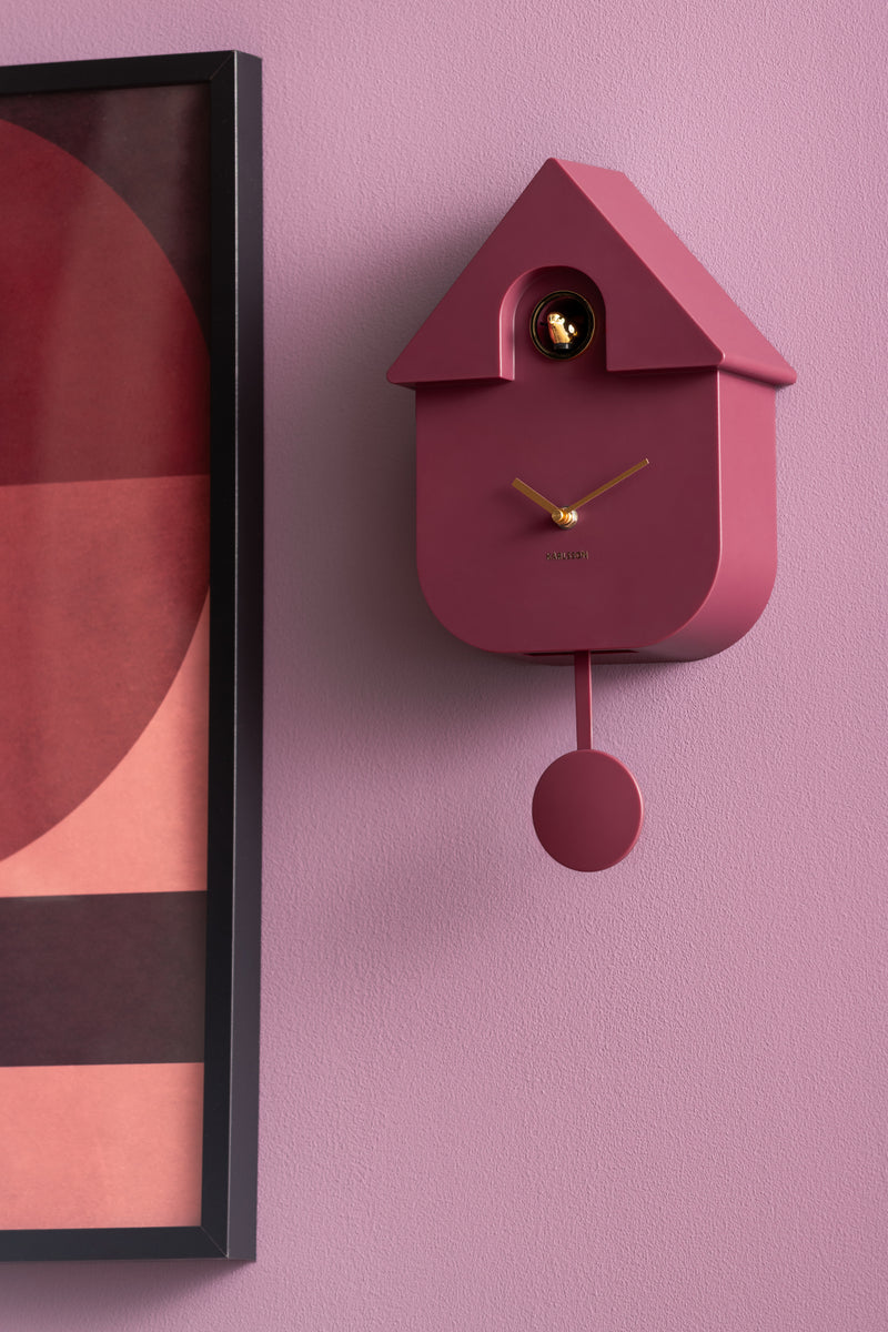 Modern Cuckoo Oro Wall Clock (Dark Mauve)