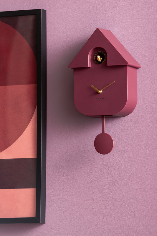 Modern Cuckoo Oro Wall Clock (Dark Mauve)