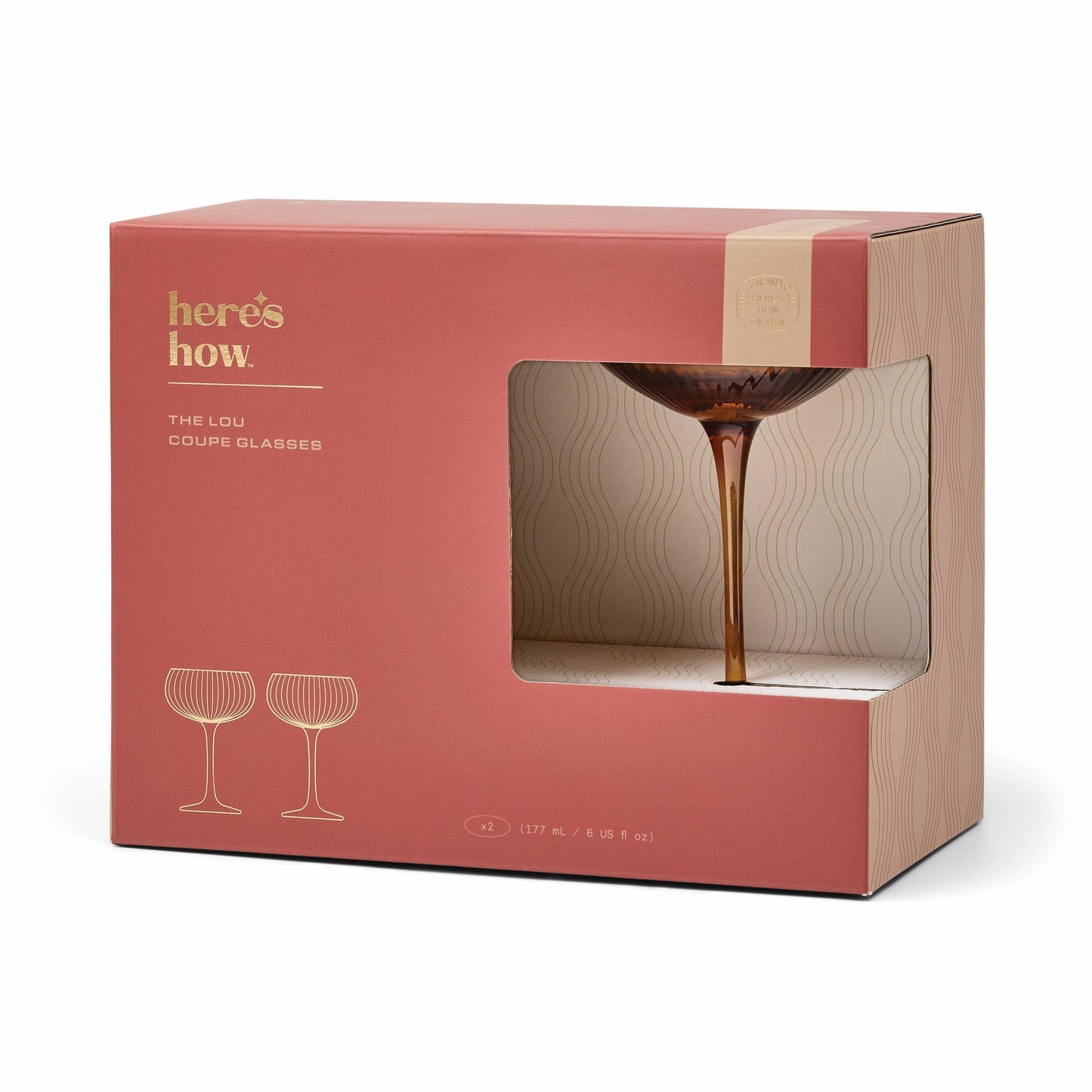 The Lou Coupe Glass (Amber) Set of 2