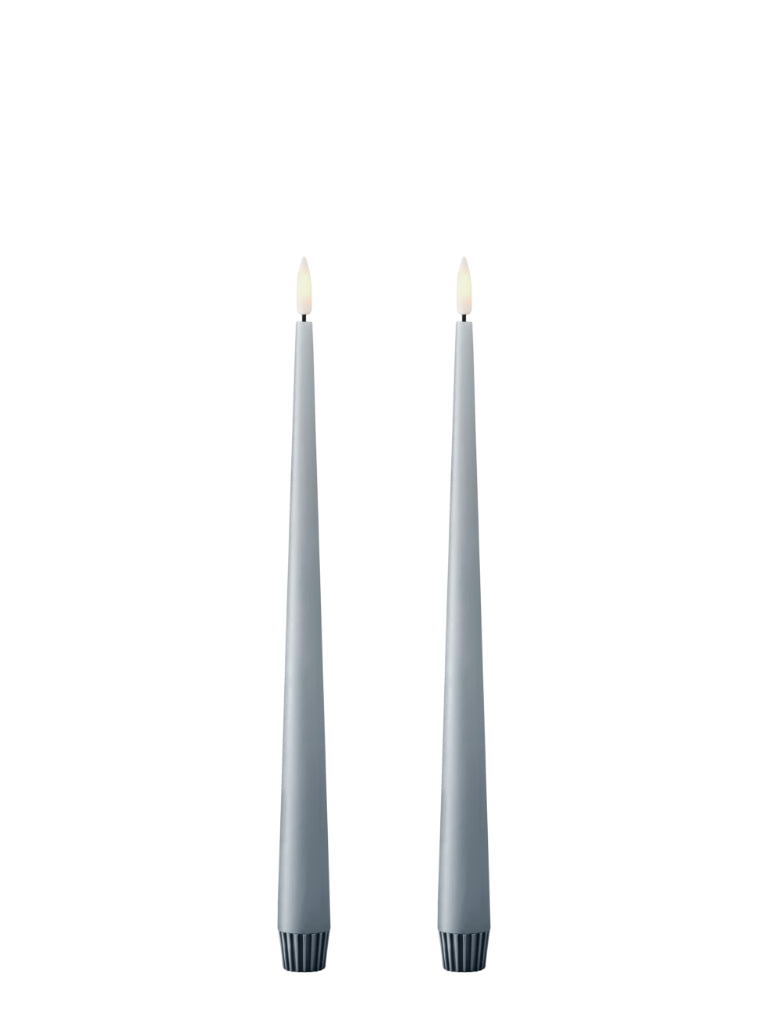 Ester & Erik LED Tapered Candle (Pack of 2) - Dusky Blue Col. 83