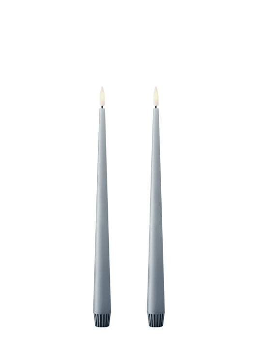 Ester & Erik LED Tapered Candle (Pack of 2) - Dusky Blue Col. 83