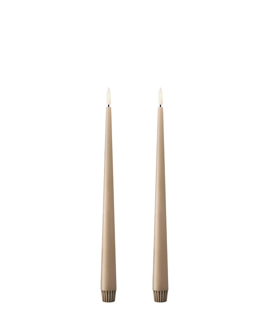 Ester & Erik LED Tapered Candle (Pack of 2) - Nougat Note Col. 18