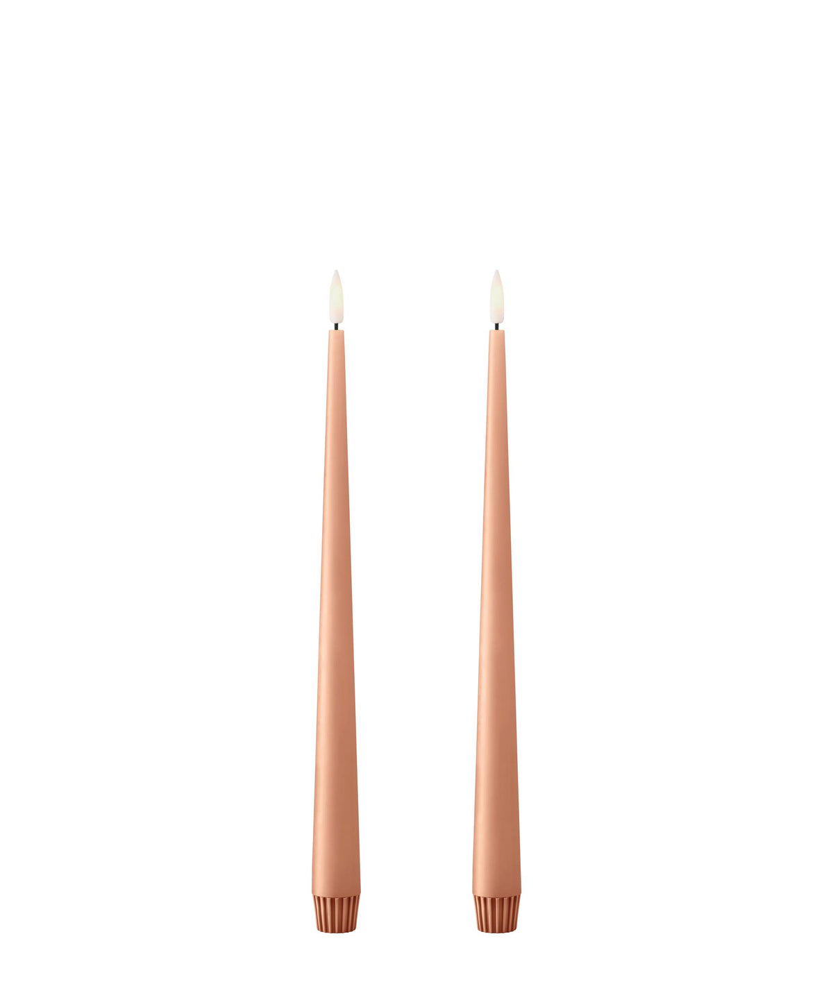Ester & Erik LED Tapered Candle (Pack of 2) - Rosy Caramel Col. 20