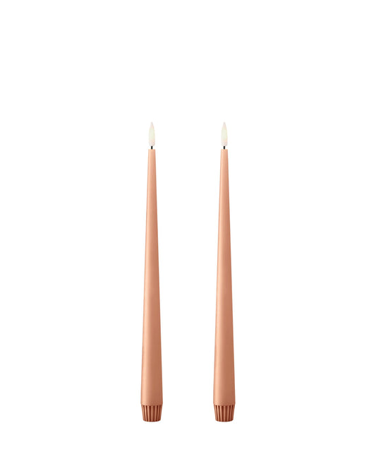 Ester & Erik LED Tapered Candle (Pack of 2) - Rosy Caramel Col. 20