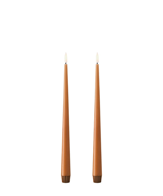 Ester & Erik LED Tapered Candle (Pack of 2) - Raw Toffee Col. 23