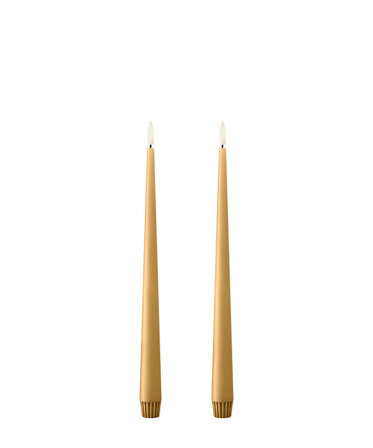 Ester & Erik LED Tapered Candle (Pack of 2) - Almond Butter Col. 27