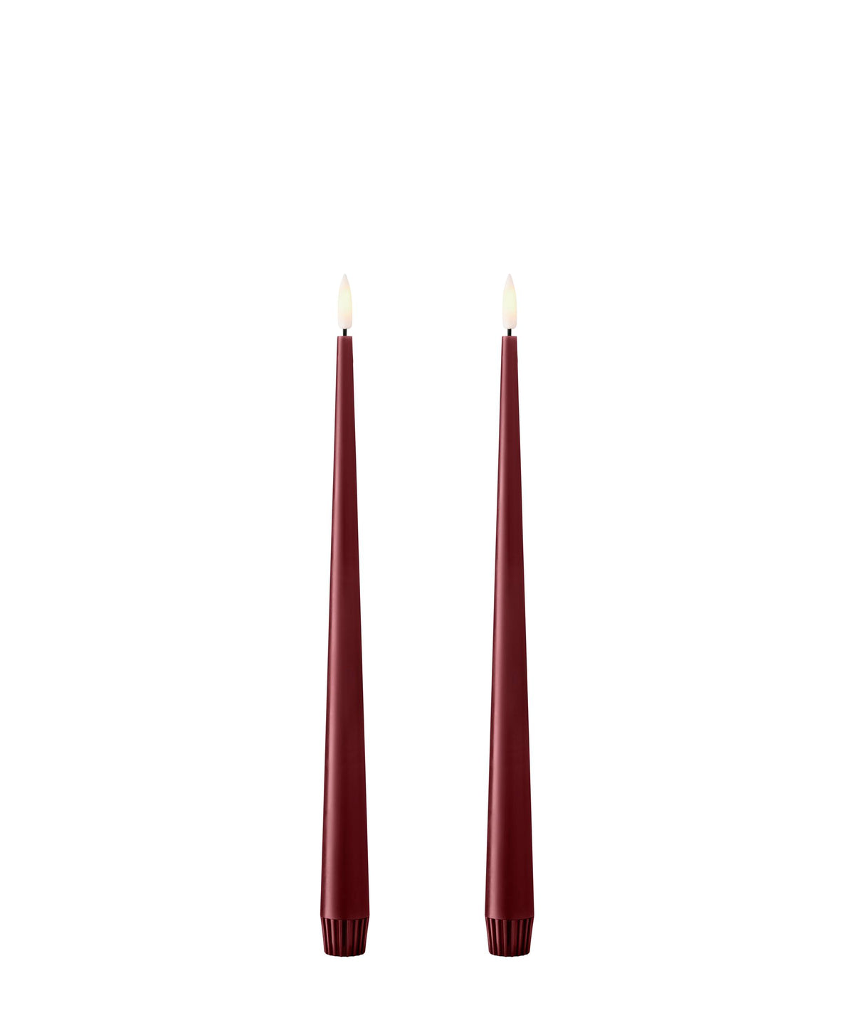 Ester & Erik LED Tapered Candle (Pack of 2) - Deep Wine Col. 44/2