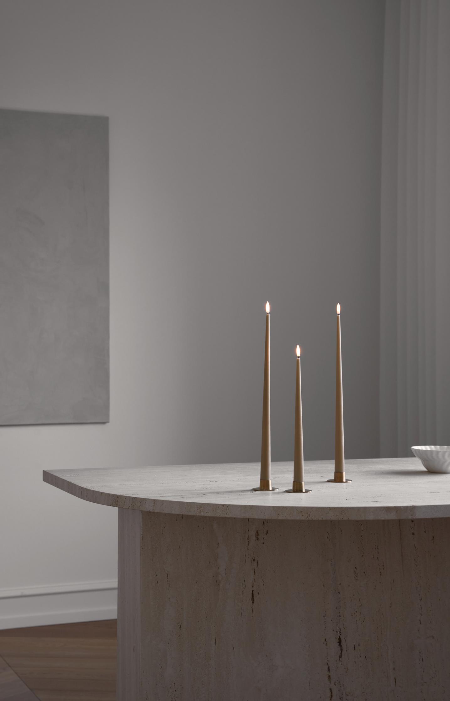 Ester & Erik LED Tapered Candle (Pack of 2) - Almond Butter Col. 27