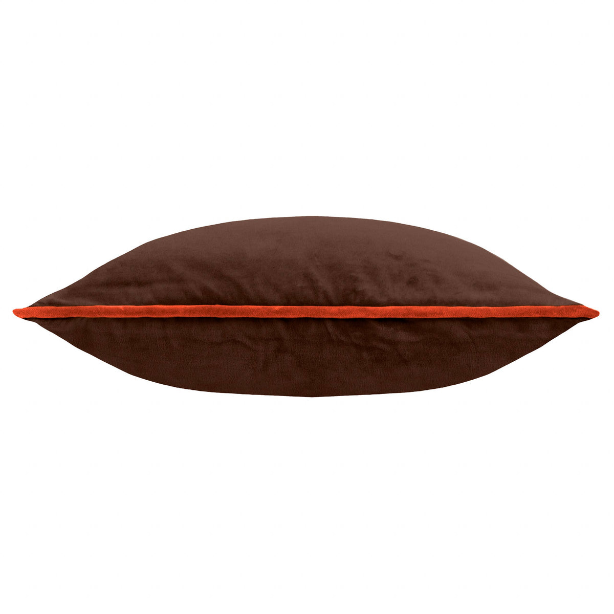 Bailey Brushed Cotton Velvet Cushion Chocolate/Orange: Chocolate/Orange / Feather Filled / 50 x 50cm