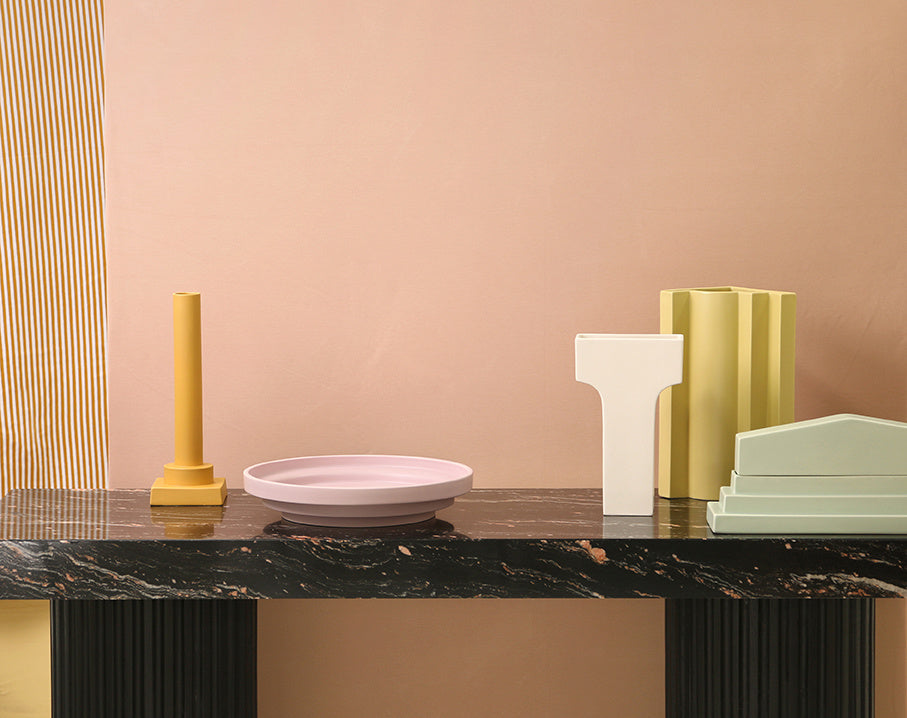 Romina Gris Yellow Column Vase | HKLIVING