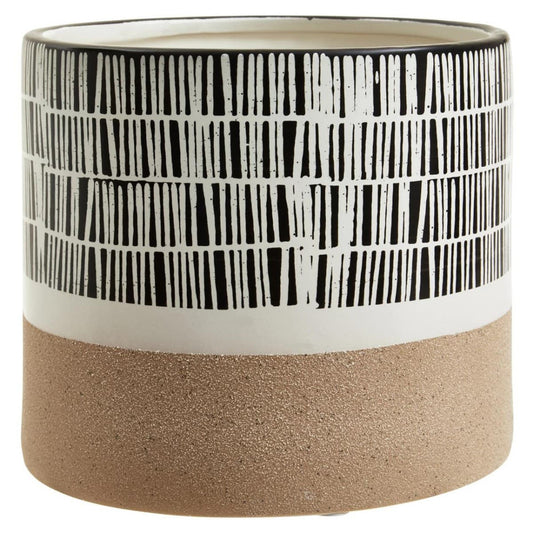 Jada Striped Monochrome Ceramic Planter (D20cm)