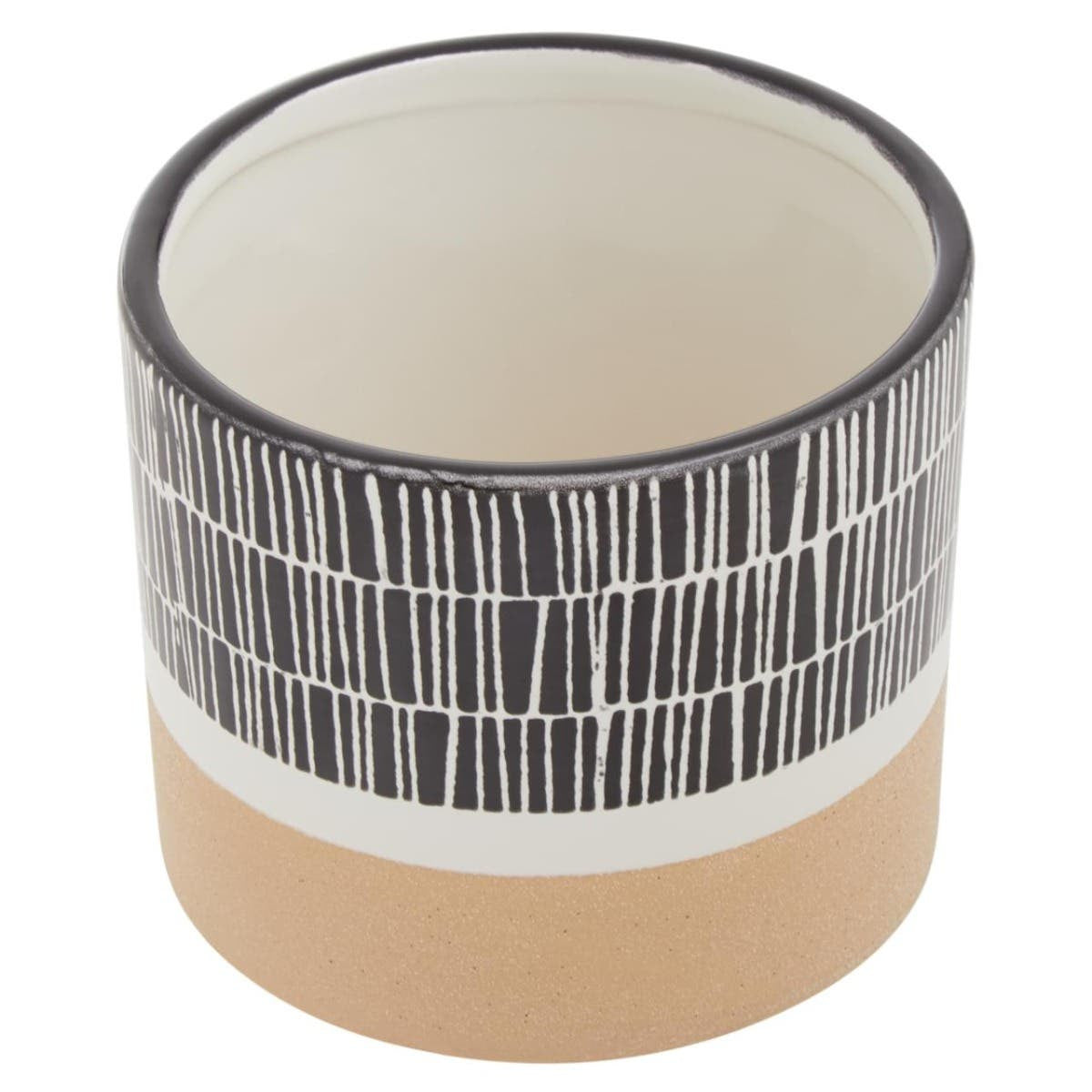 Jada Striped Monochrome Ceramic Planter (D15cm)