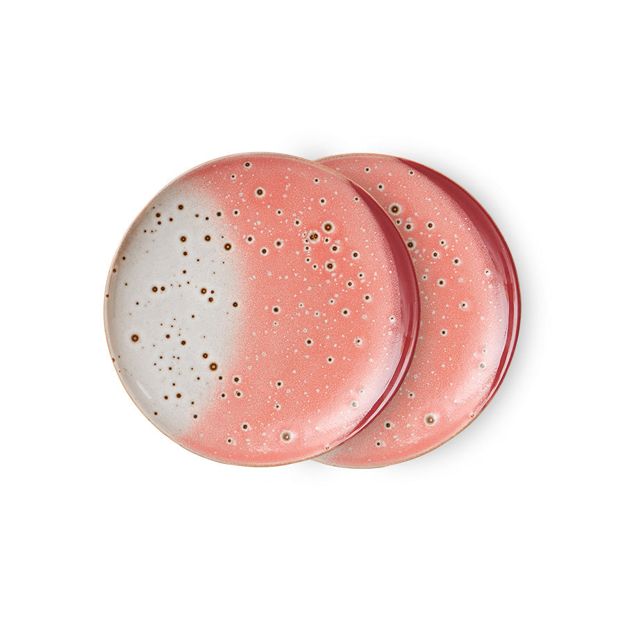 70s ceramics: dessert plate (Lychee) Set of 2
