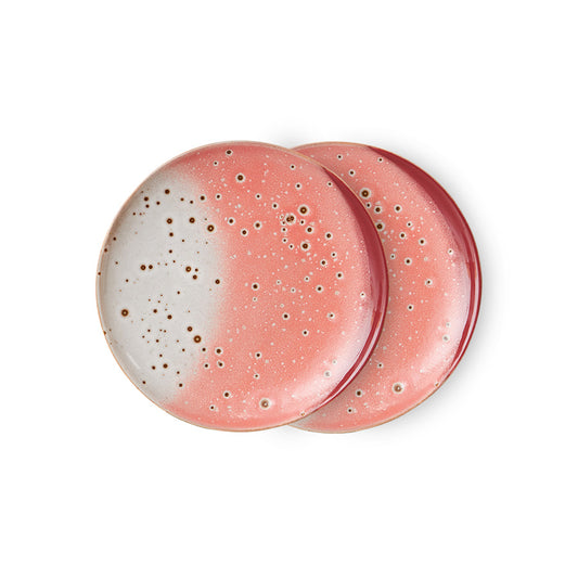 70s ceramics: dessert plate (Lychee) Set of 2
