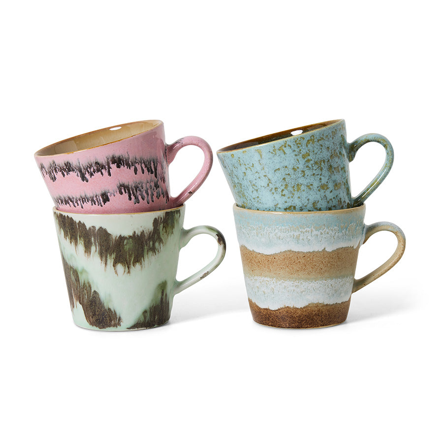 70s ceramics: cappuccino mug (Dada) set of 4