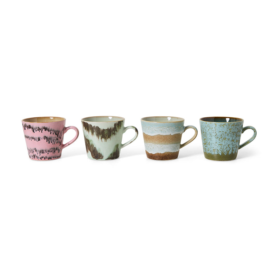 70s ceramics: cappuccino mug (Dada) set of 4