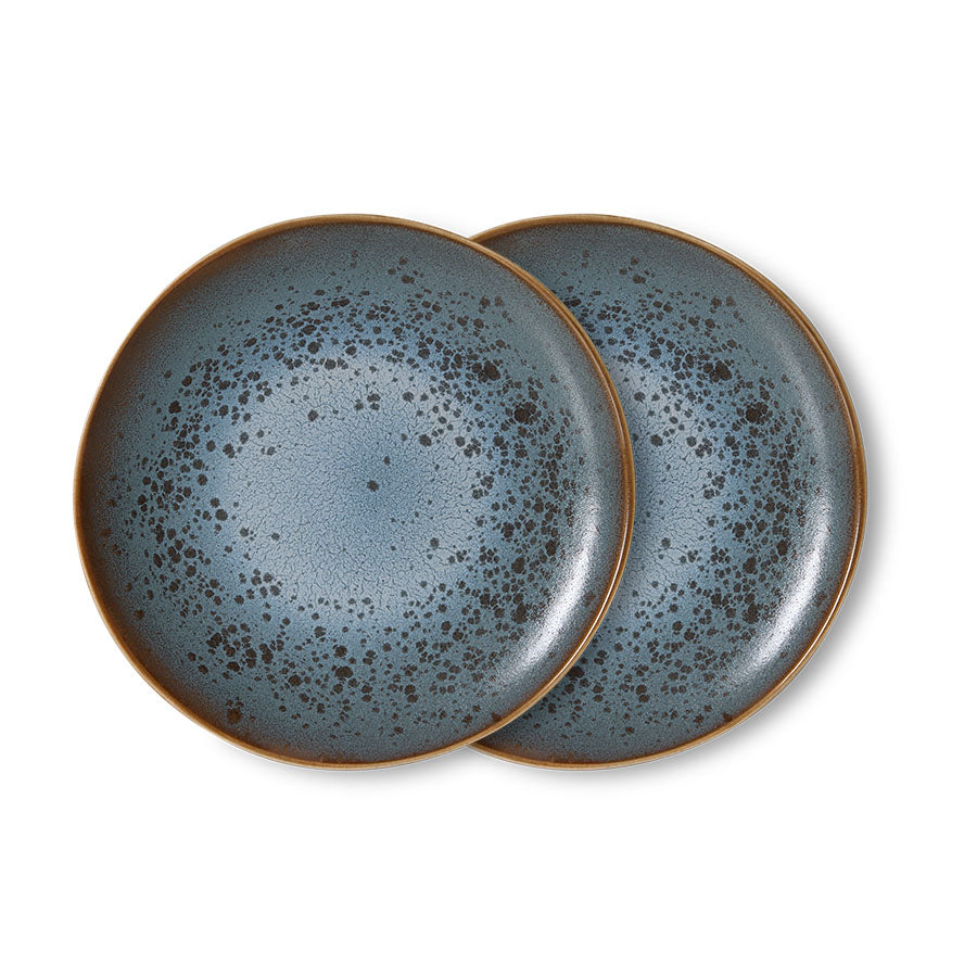 70s ceramics: dessert plate (Mineral) Set of 2