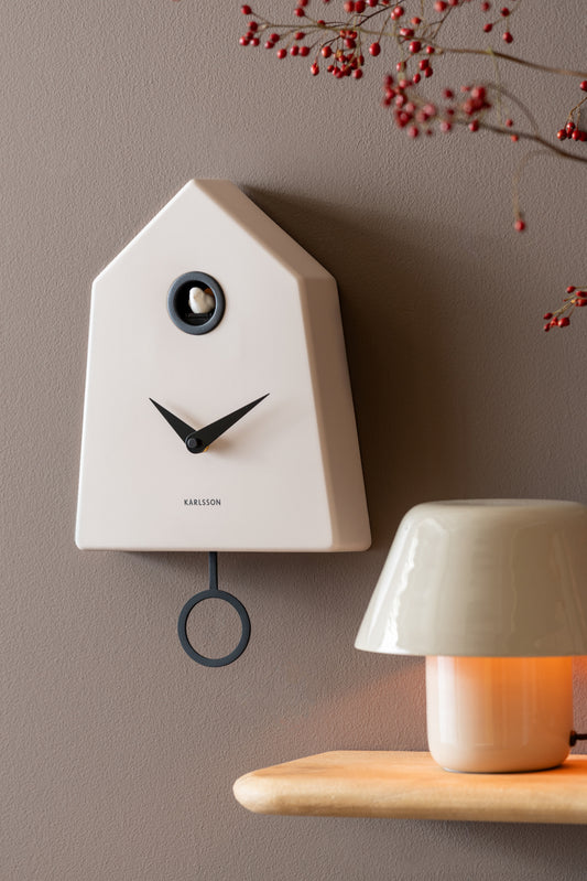 Modern Cuckoo Grafico Wall Clock (Warm Grey)