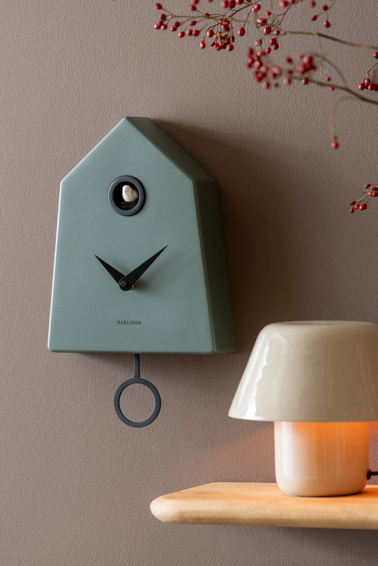 Modern Cuckoo Grafico Wall Clock (Jungle Green)