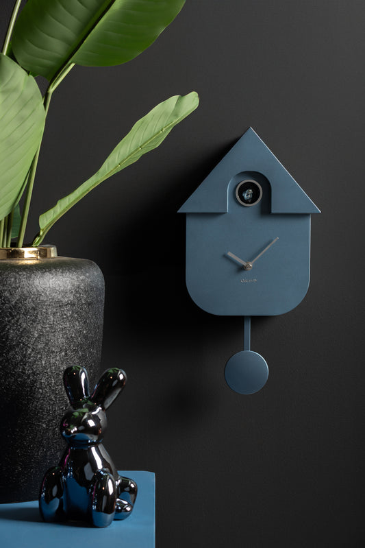 Modern Cuckoo Metallic Wall Clock (Metallic Blue)