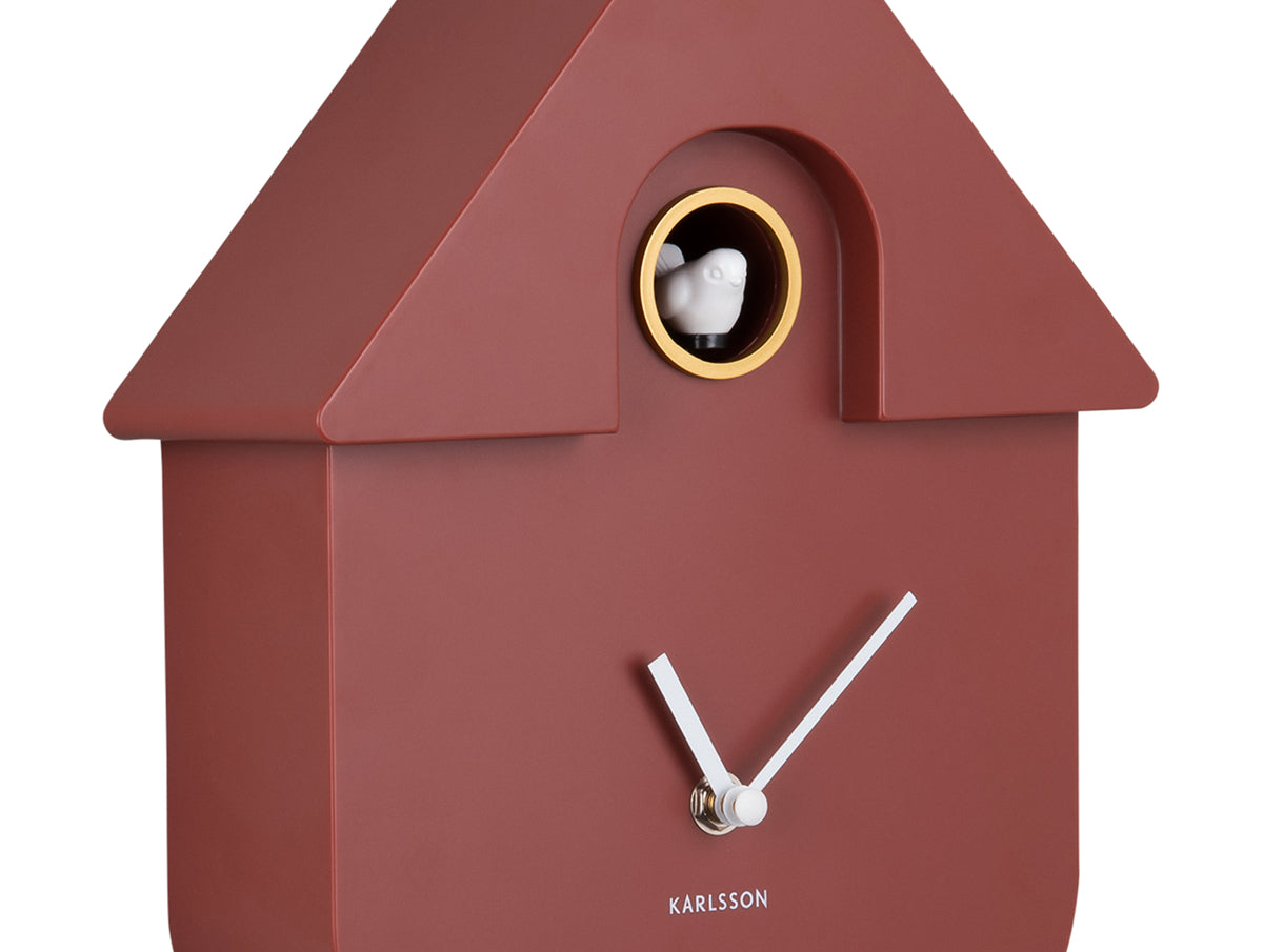 Modern Cuckoo Wall Clock (Red Ochre)