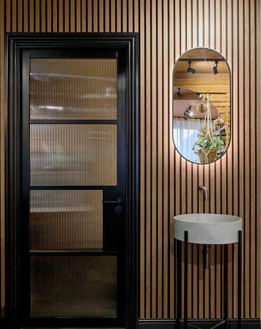 Aubrey Slim LED Mirror Black 400×800